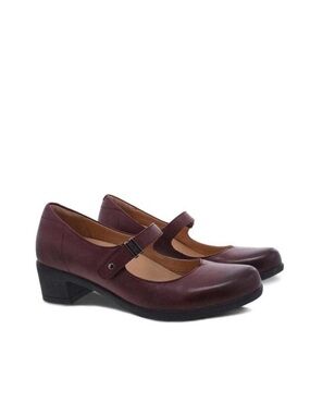 Dansko Callista Mary Jane Shoe Burnished Nubuck Wine Red EU 39 US 8.5-9